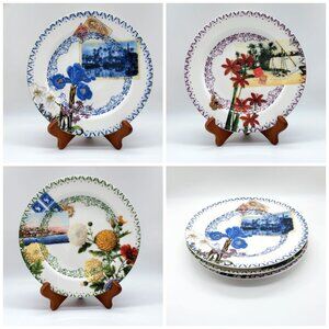 Anthropologie Grace Porcelain Dessert Plates 3pc Set 8"